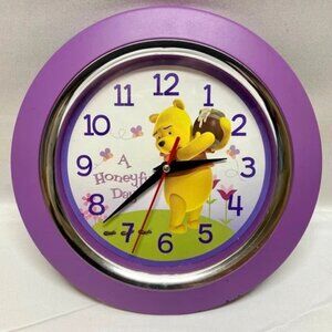 Disney‎ Wall Clock Winnie Pooh Bear A Honeyful Day! Quote Skytimer Tested Works